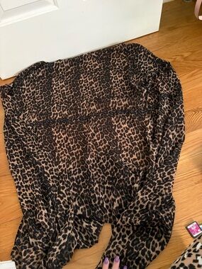 Leopard Print Flowing swim coverup  - Brown and Black
